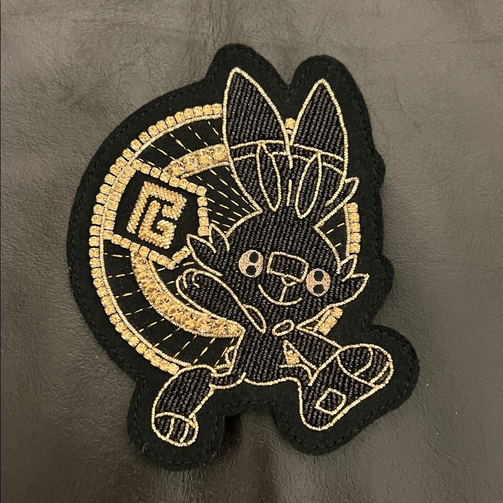 Balmain x Pokémon unisex Black & Gold logo monogram patch NEW RARE!